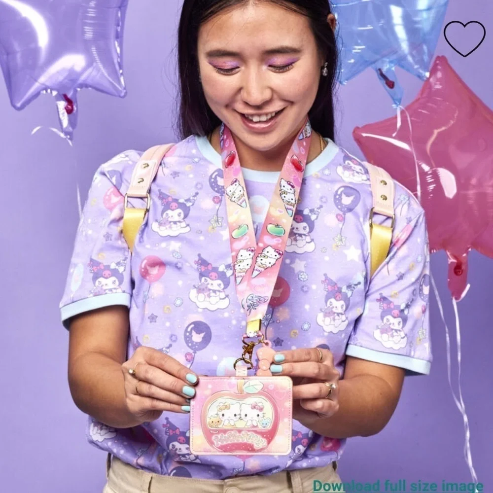 Loungefly Pink Hello Kitty Lanyard and Cardholder